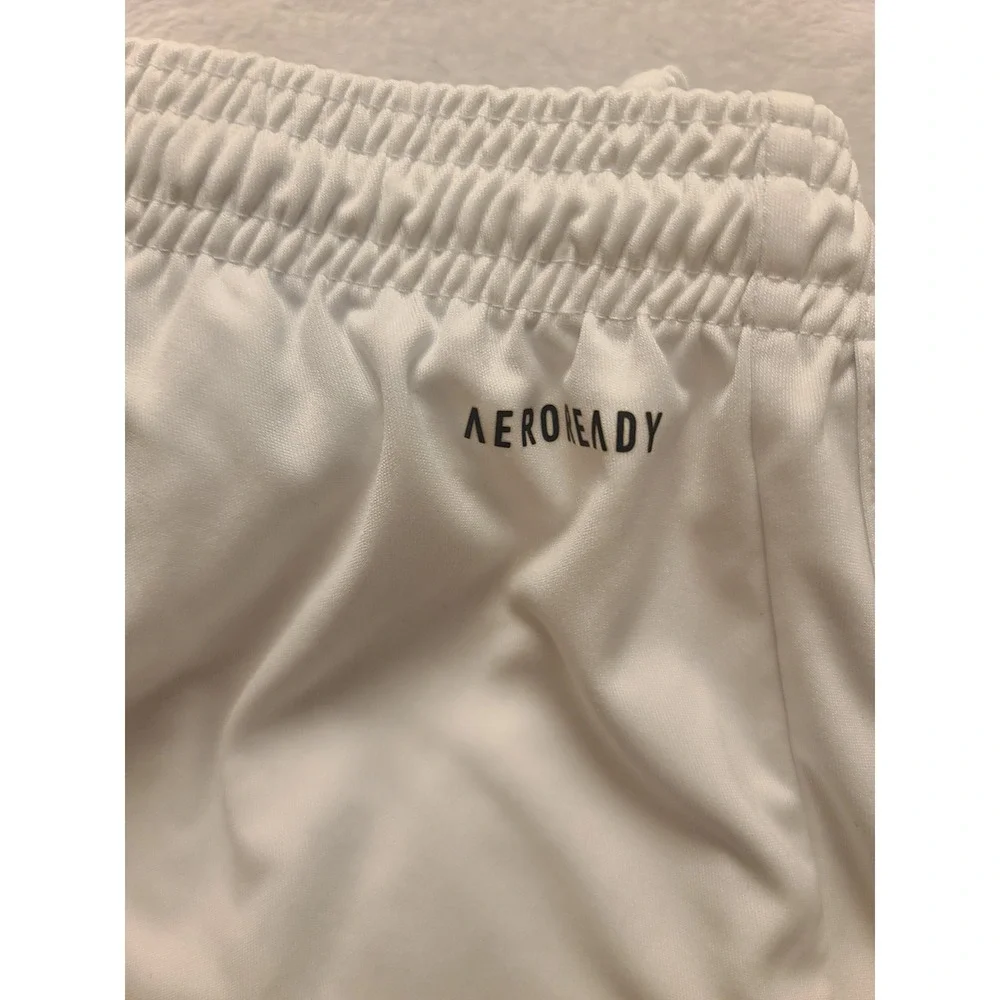 Adidas Primegreen Aeroready Soccer Shorts White Men's Medium 3-Stripe Athletic